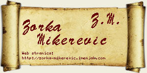 Zorka Mikerević vizit kartica